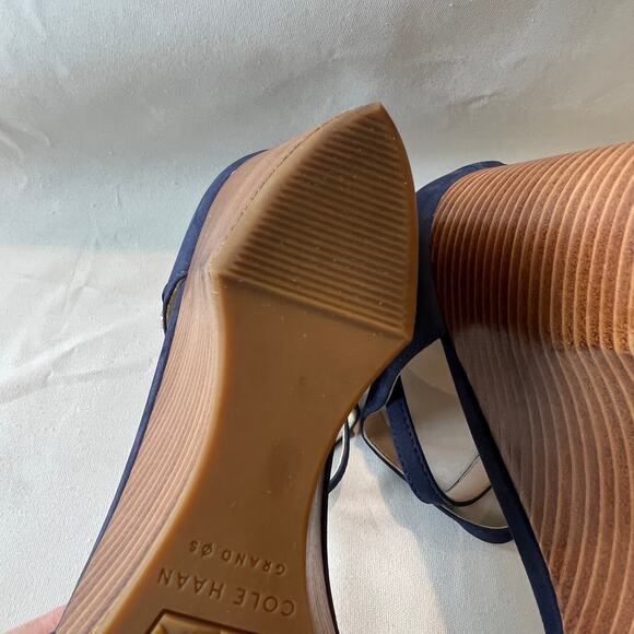 Cole Haan Sadie wedge sandal in marine blue nubuck - Women's size 9.5 - Picture 9 of 12